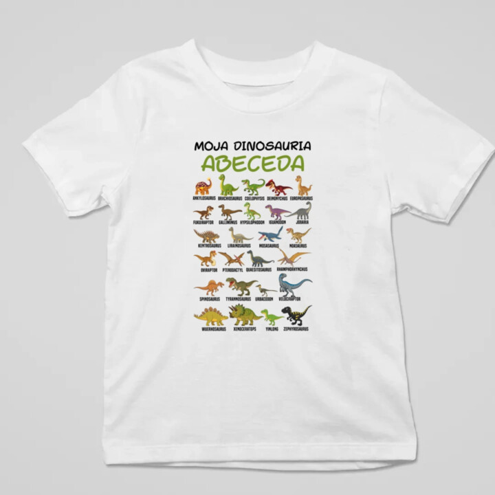 Moja dinosauria abeceda - detské tričko s potlačou