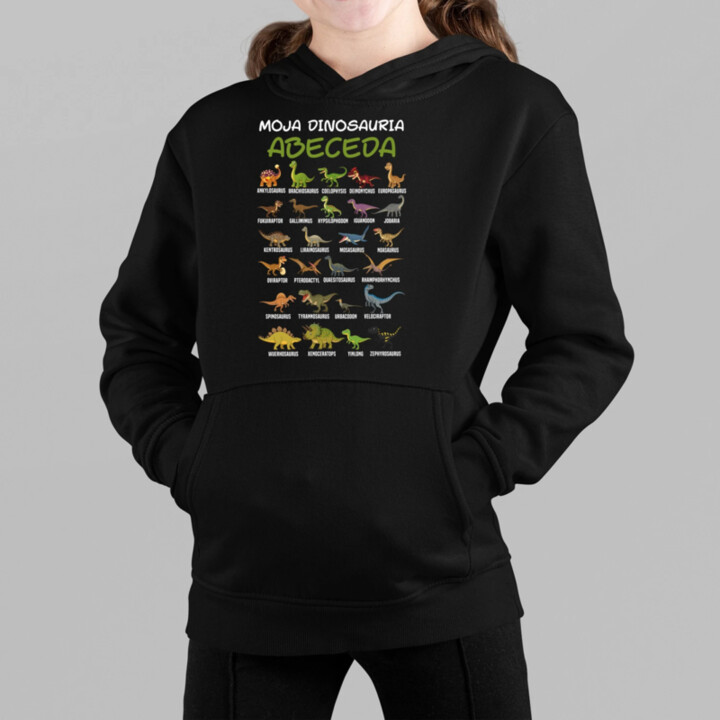 Moja dinosauria abeceda - detská mikina s kapucňou