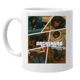 Dachshund life - život jazvečíka - keramický hrnček s potlačou