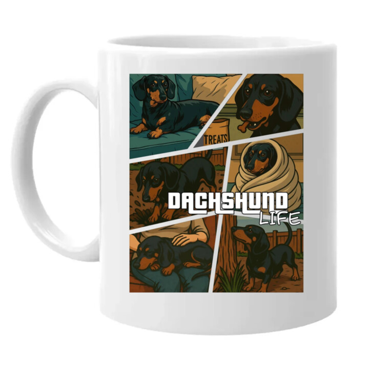 Dachshund life - život jazvečíka - keramický hrnček s potlačou