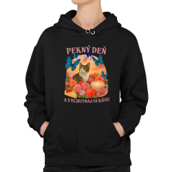 Pekný deň a vychutnaj si kávu  - dámska mikina s potlačou