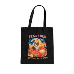 Pekný deň a vychutnaj si kávu - taška s potlačou