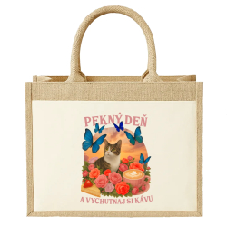 Pekný deň a vychutnaj si kávu - Jutová taška s potlačou