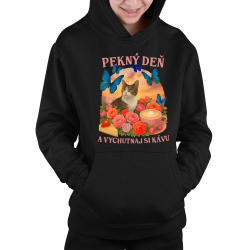 Pekný deň a vychutnaj si kávu - detská mikina s kapucňou