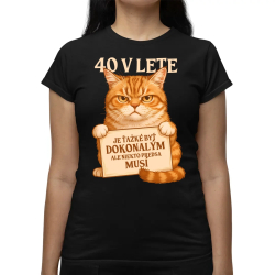 40 v lete – Je ťažké byť dokonalým, ale niekto predsa musí - dámske tričko s potlačou