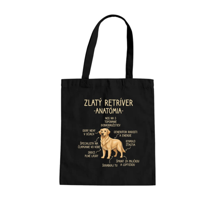 Zlatý retríver – anatómia - taška s potlačou