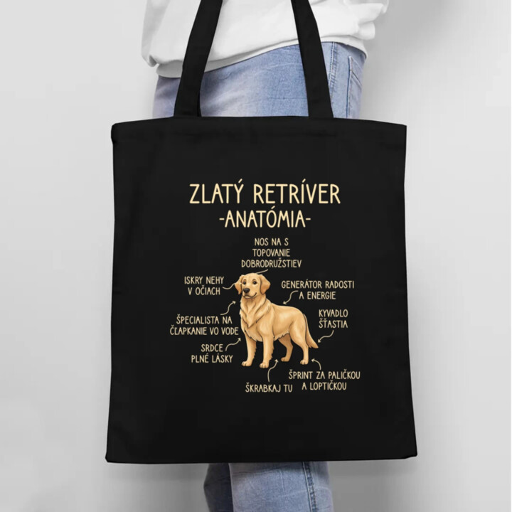 Zlatý retríver – anatómia - taška s potlačou