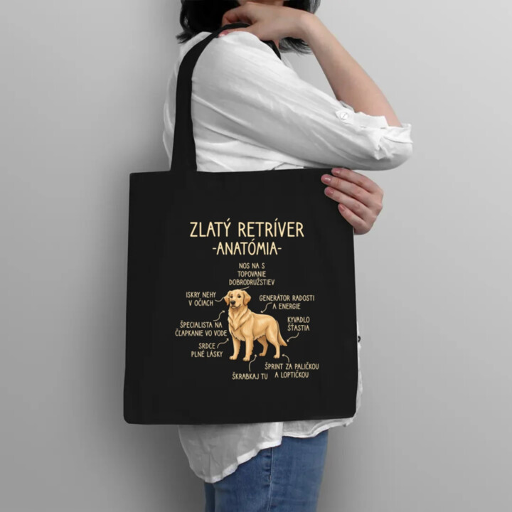 Zlatý retríver – anatómia - taška s potlačou