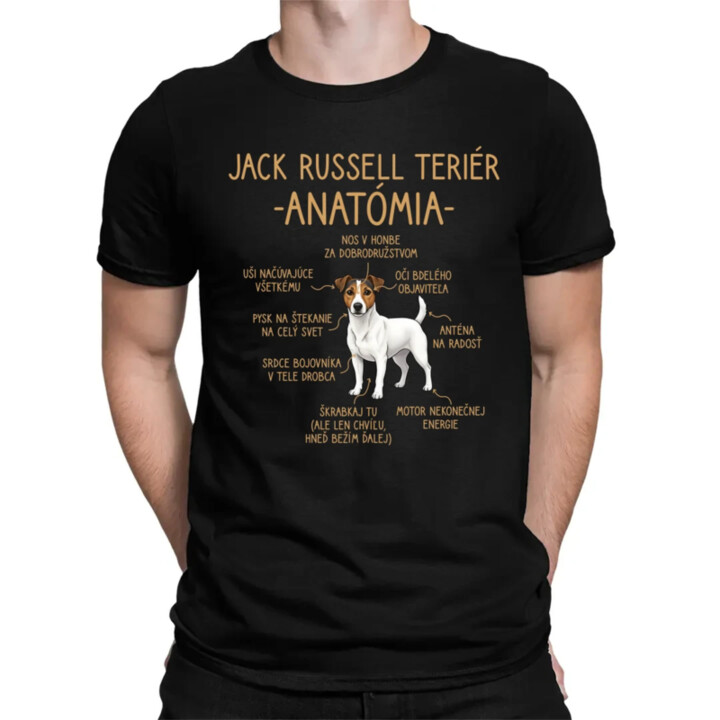 Jack Russell teriér – anatómia - pánske tričko s potlačou