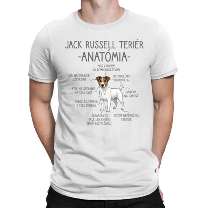 Jack Russell teriér – anatómia - pánske tričko s potlačou