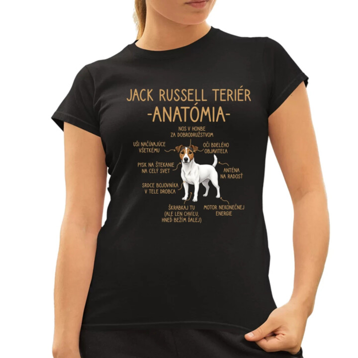 Jack Russell teriér – anatómia - dámske tričko s potlačou