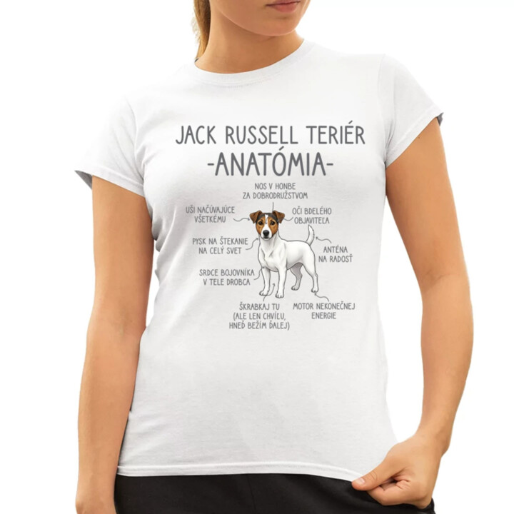 Jack Russell teriér – anatómia - dámske tričko s potlačou