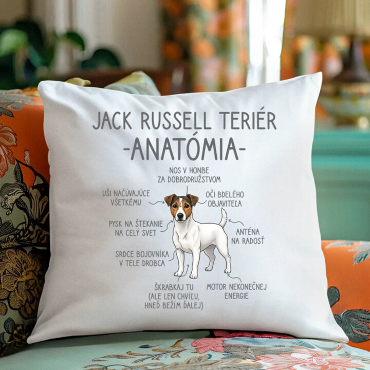 Jack Russell teriér – anatómia - vankúš s potlačou