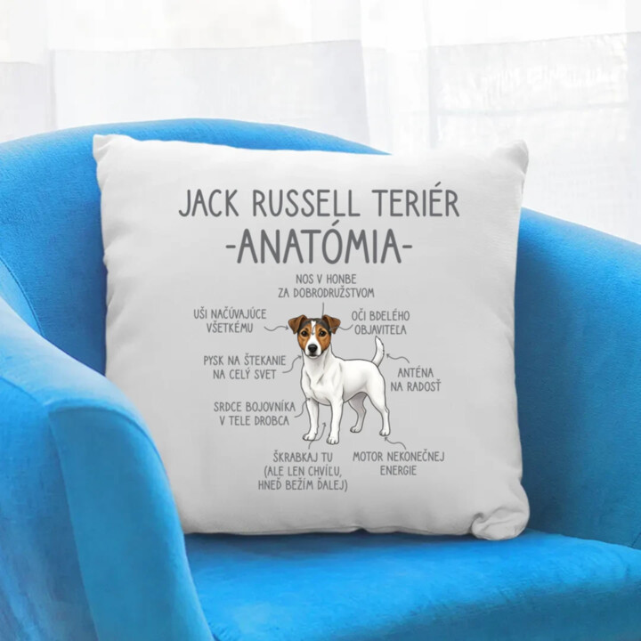 Jack Russell teriér – anatómia - vankúš s potlačou