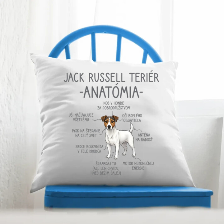 Jack Russell teriér – anatómia - vankúš s potlačou