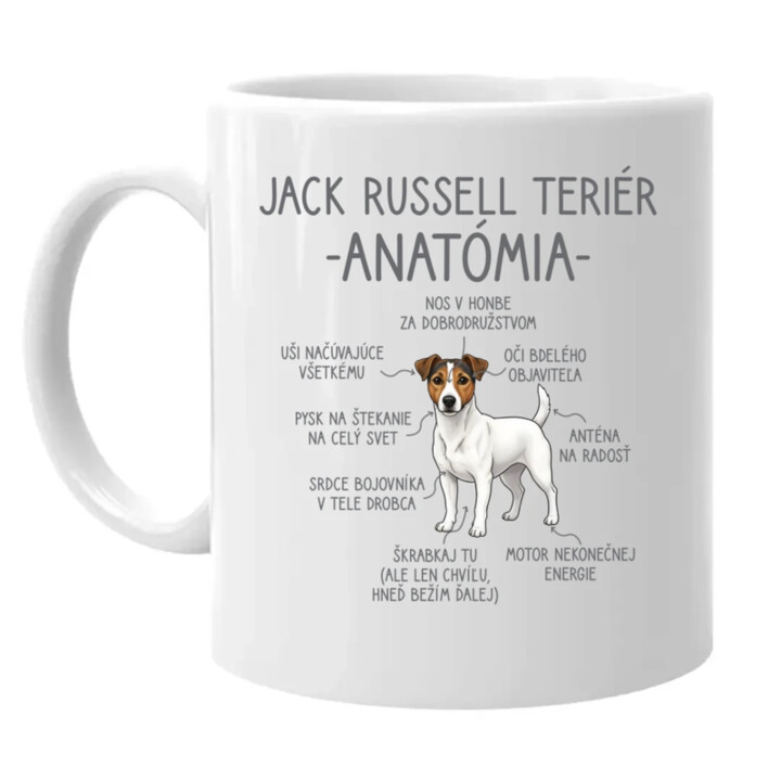 Jack Russell teriér – anatómia - keramický hrnček s potlačou