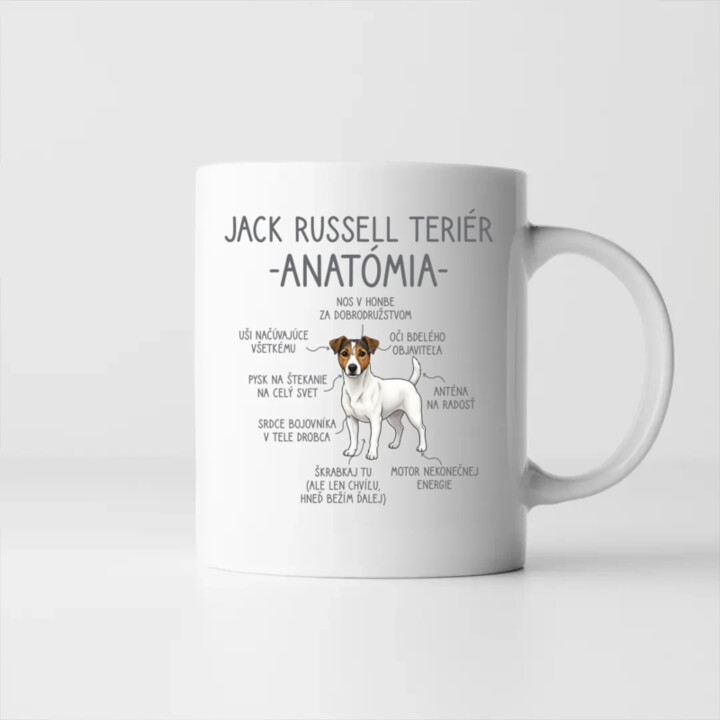 Jack Russell teriér – anatómia - keramický hrnček s potlačou