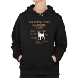Jack Russell teriér – anatómia  - dámska mikina s potlačou