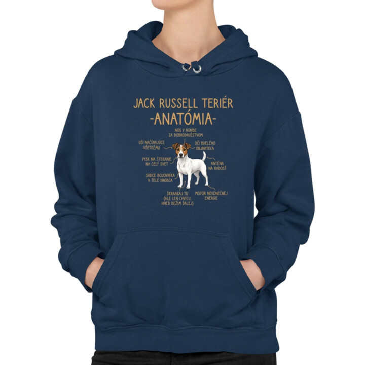 Jack Russell teriér – anatómia  - dámska mikina s potlačou