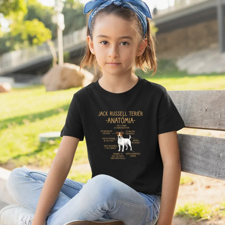 Jack Russell teriér – anatómia - detské tričko s potlačou