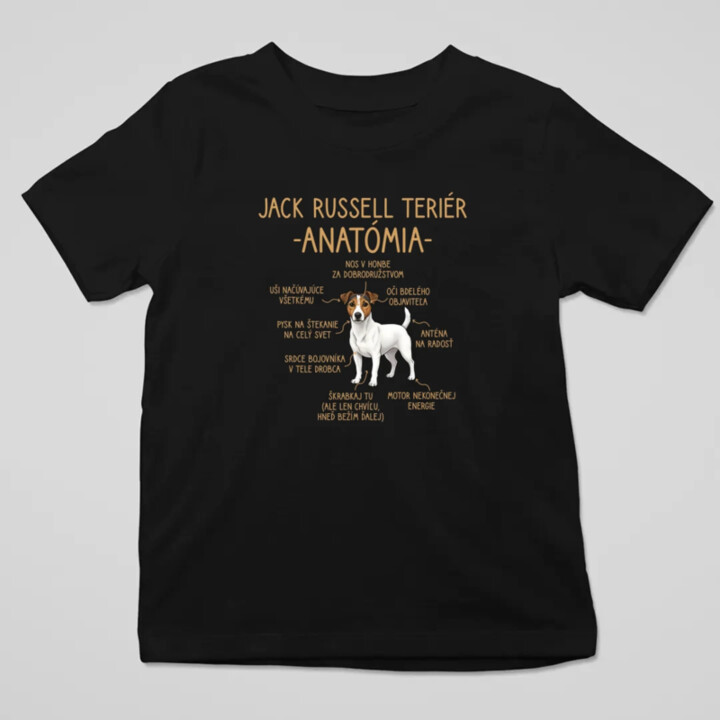 Jack Russell teriér – anatómia - detské tričko s potlačou