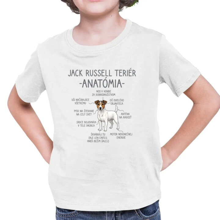 Jack Russell teriér – anatómia - detské tričko s potlačou