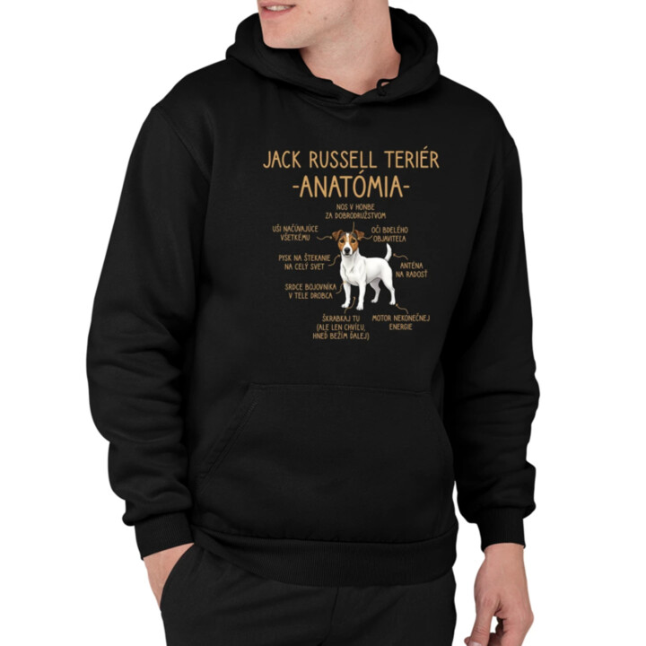 Jack Russell teriér – anatómia  - pánska mikina s potlačou