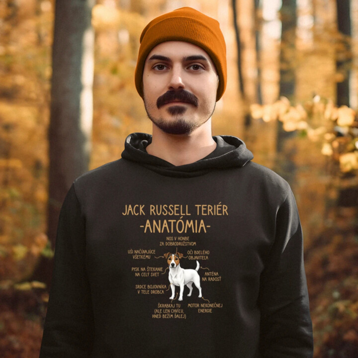 Jack Russell teriér – anatómia  - pánska mikina s potlačou
