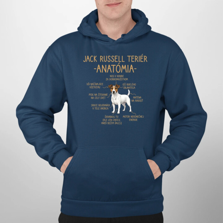 Jack Russell teriér – anatómia  - pánska mikina s potlačou
