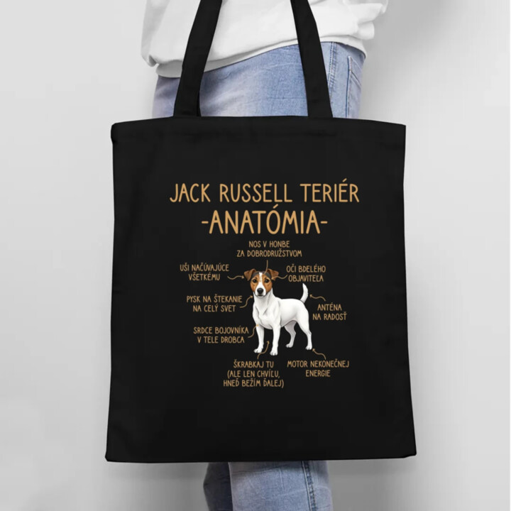Jack Russell teriér – anatómia - taška s potlačou