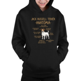 Jack Russell teriér – anatómia - detská mikina s kapucňou