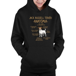 Jack Russell teriér – anatómia - detská mikina s kapucňou