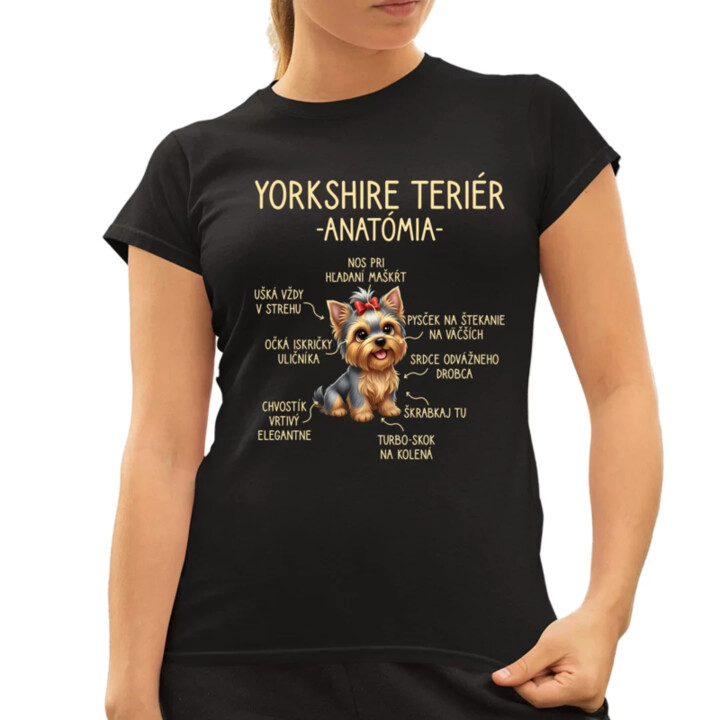 Yorkshire teriér – anatómia - dámske tričko s potlačou