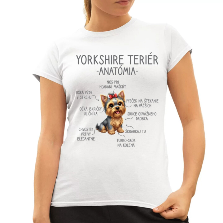 Yorkshire teriér – anatómia - dámske tričko s potlačou
