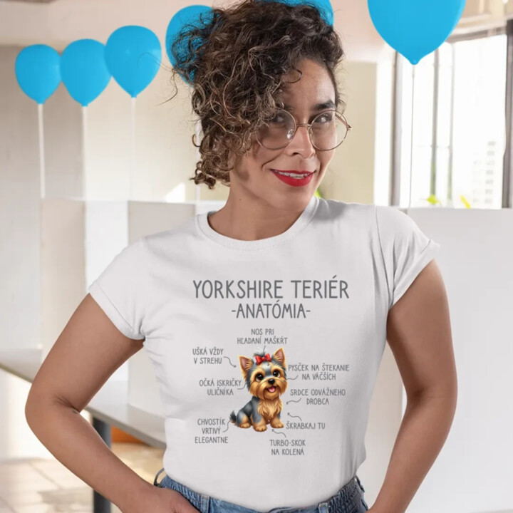Yorkshire teriér – anatómia - dámske tričko s potlačou