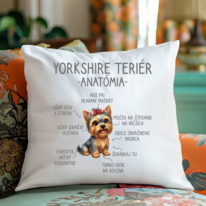 Yorkshire teriér – anatómia - vankúš s potlačou
