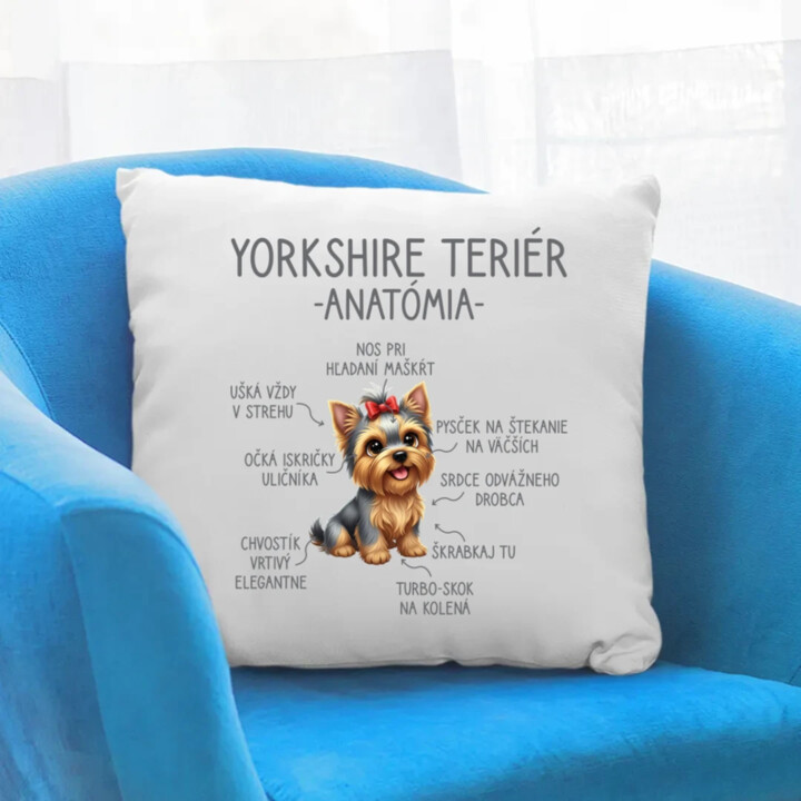 Yorkshire teriér – anatómia - vankúš s potlačou