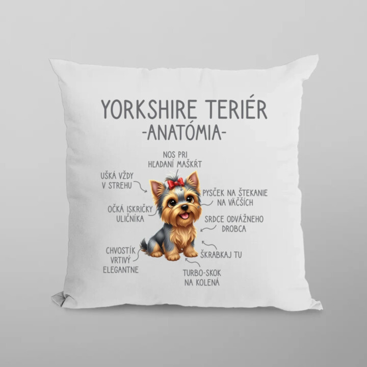 Yorkshire teriér – anatómia - vankúš s potlačou
