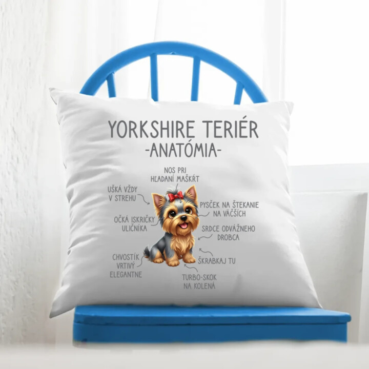 Yorkshire teriér – anatómia - vankúš s potlačou