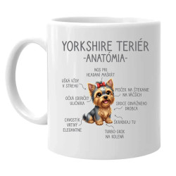 Yorkshire teriér – anatómia - keramický hrnček s potlačou