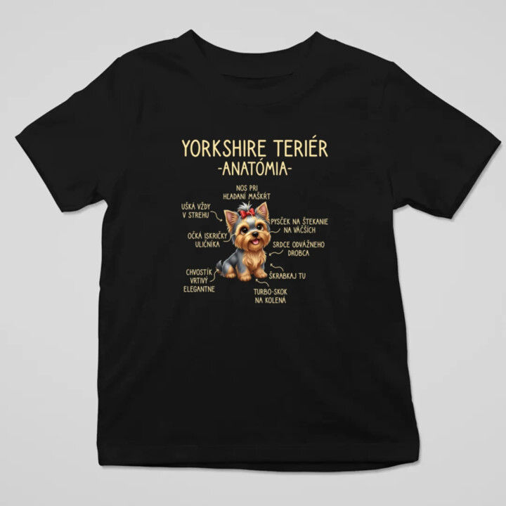 Yorkshire teriér – anatómia - detské tričko s potlačou