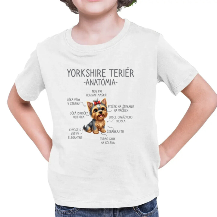Yorkshire teriér – anatómia - detské tričko s potlačou