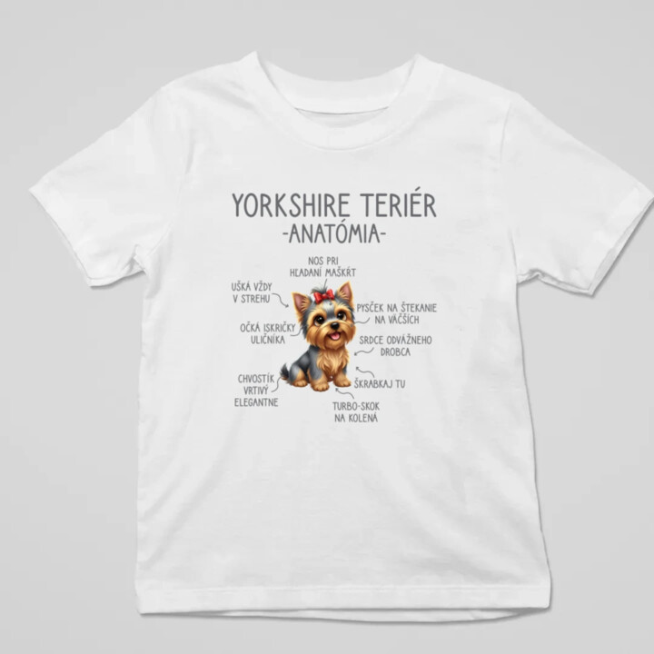 Yorkshire teriér – anatómia - detské tričko s potlačou