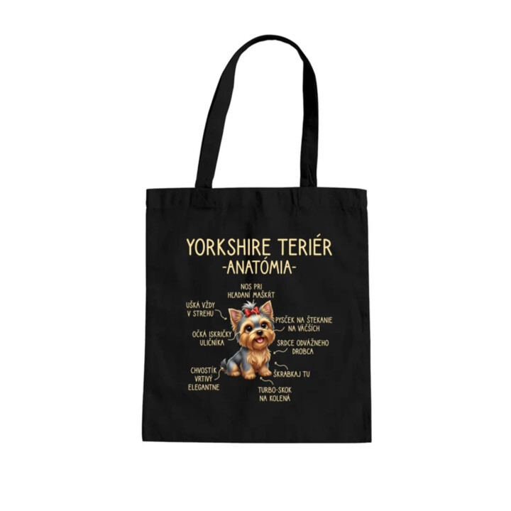 Yorkshire teriér – anatómia - taška s potlačou