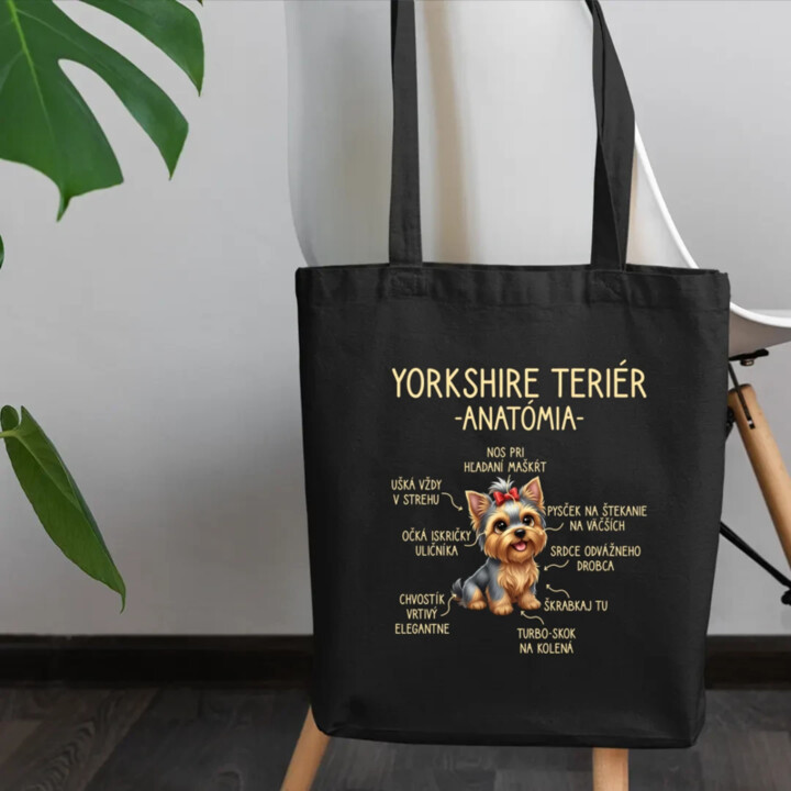 Yorkshire teriér – anatómia - taška s potlačou