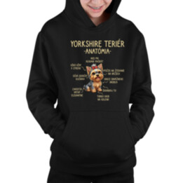 Yorkshire teriér – anatómia - detská mikina s kapucňou