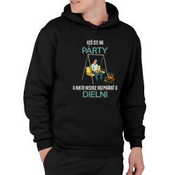 Keď ste na párty a nikto nechce hovoriť o dielni  - pánska mikina s potlačou