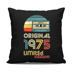 Original - best of' 1975 - čierny vankúš s potlačou