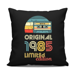 Original - best of' 1985 - čierny vankúš s potlačou