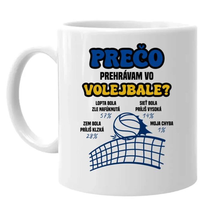 Prečo prehrávam vo volejbale?   - keramický hrnček s potlačou